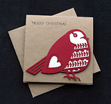 Red Robin - Handcrafted Christmas Card - dr19-0050